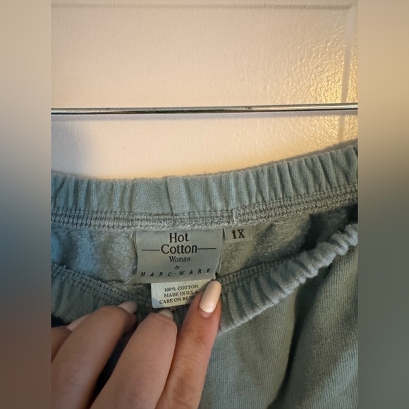 VTG Hot Cotton Marc Ware Women Lounge Set Sweatshirt Sweats Zip Blue 1X EUC - Picture 7 of 11